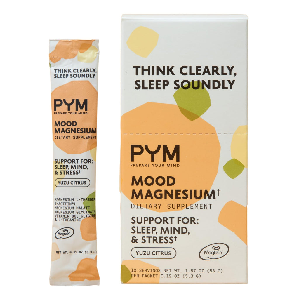 PYM Mood Magnesium Powder Packets (10-Servings) Magnesium Glycinate, L-Threonate & Malate Powder | Aid & Mood Support Supplement for Stress - TrustMedUSA