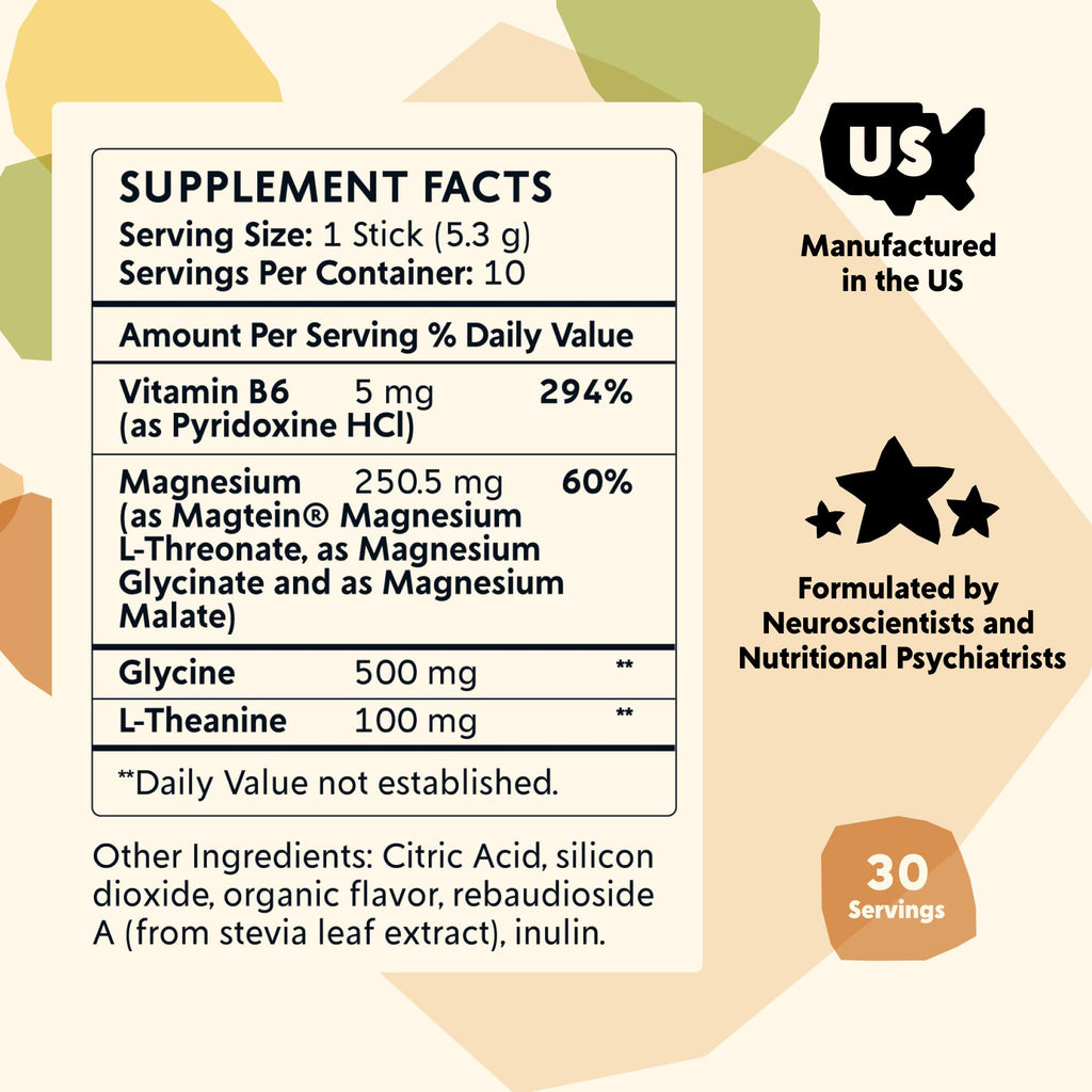 PYM Mood Magnesium Powder Packets (10-Servings) Magnesium Glycinate, L-Threonate & Malate Powder | Aid & Mood Support Supplement for Stress - TrustMedUSA