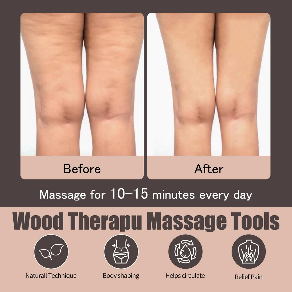 PYSEAN Wood Therapy Massage Tools, Lymphatic Drainage Massager, Pain Relief, Neck, Back, Whole Body Massage Multi-Functional Massager - Maple Wellness Supplements