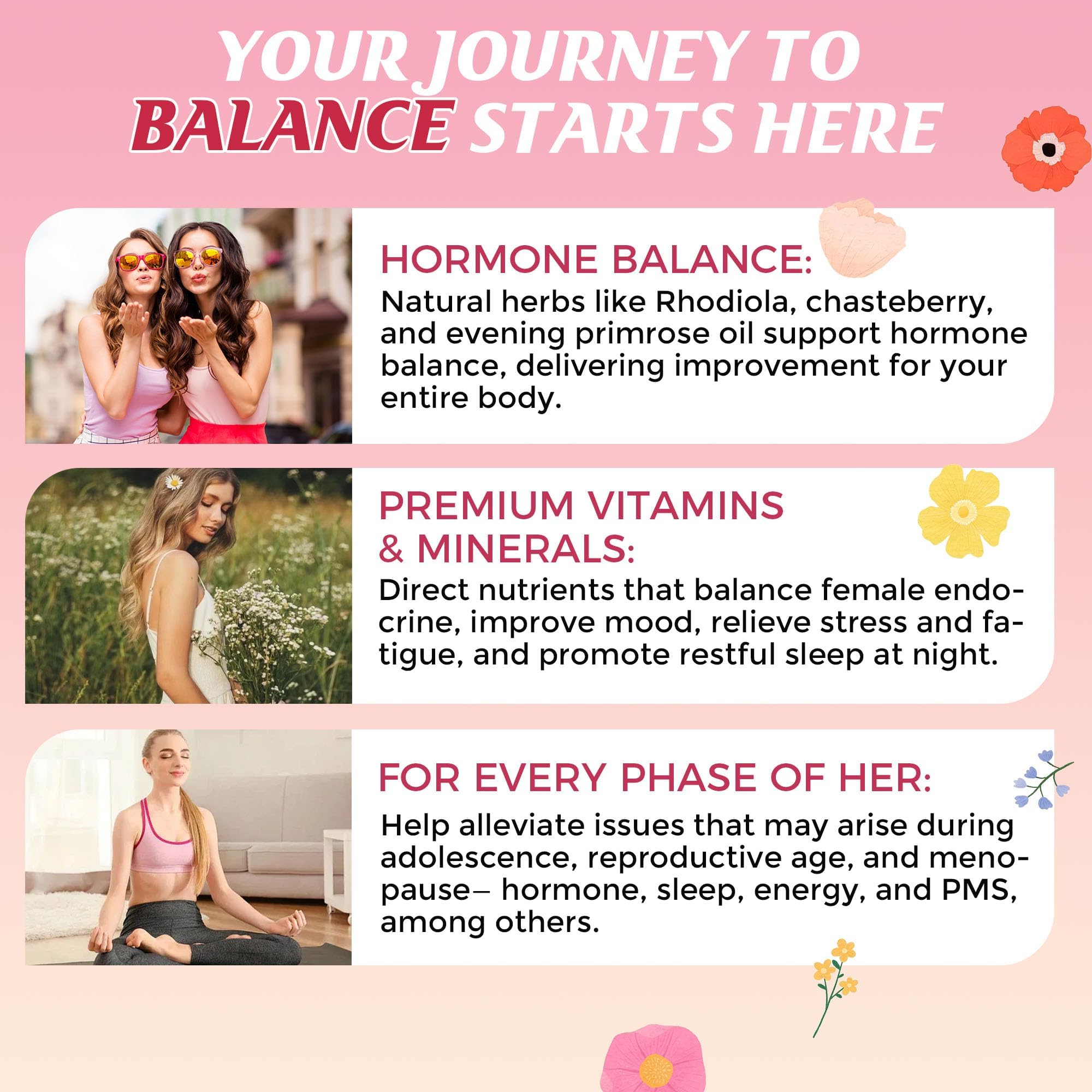 Q'ankyaq PMS Support Gummies for Women, Hormone Balance with Evening Primrose Oil, Chasteberry, Vitamins B6 & B12 - Comfort, Bloating, Mood & Energy Support - 60 Gummies - TrustMedUSA