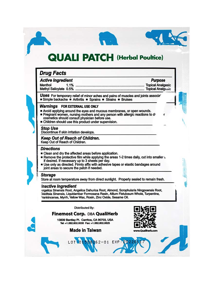 Quali Herbal Poultice Pain Relief Patch Muscle Pain Joint Pain Shoulder Pain Long Lasting Pain Patch 3 Sheets Per Pack - TrustMedUSA