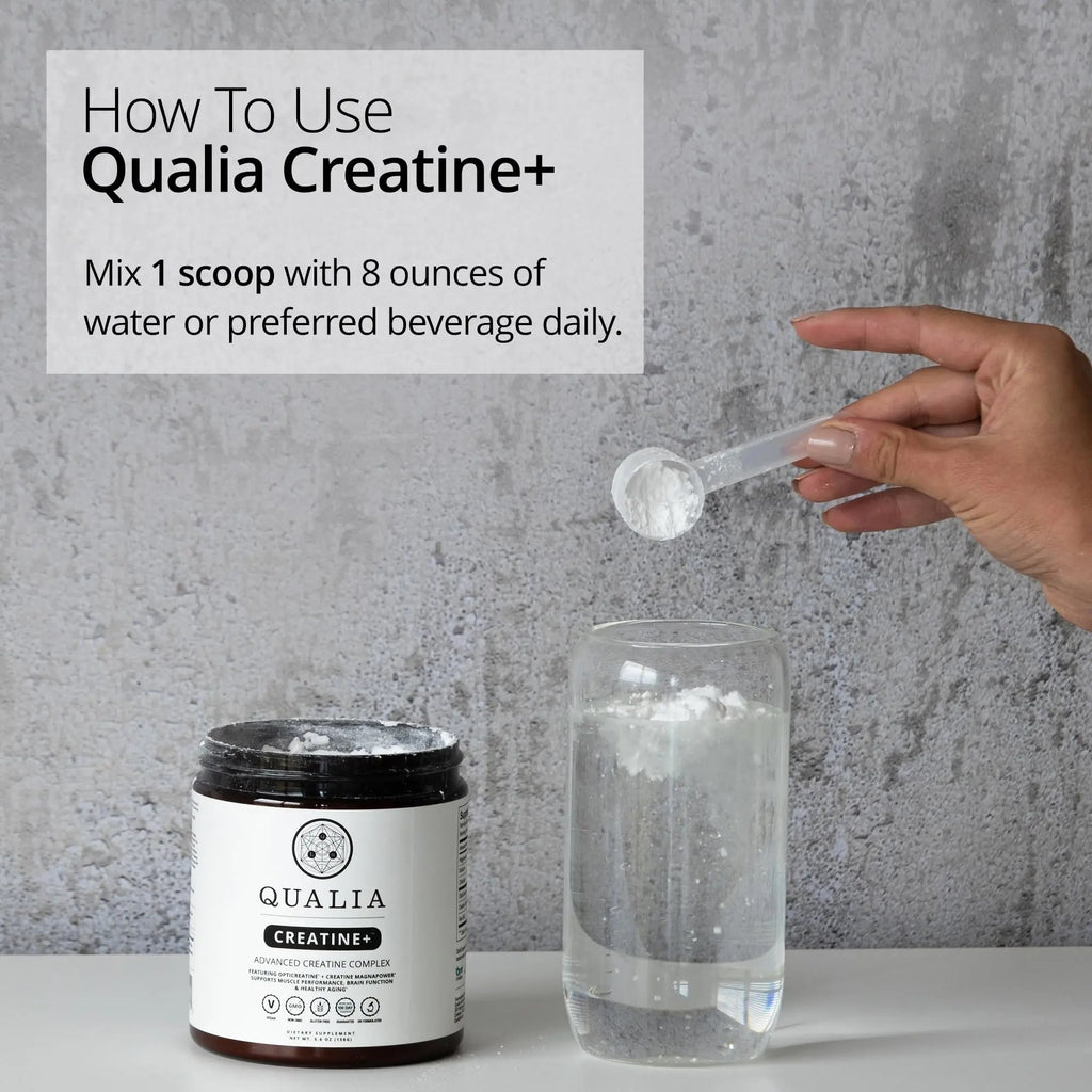 Qualia Creatine | Advanced Creatine Complex | 2 Sources + Magnesium | Optimized Absorption | Muscle Performance, Brain Function, & Healthy Aging (30 Servings) - TrustMedUSA