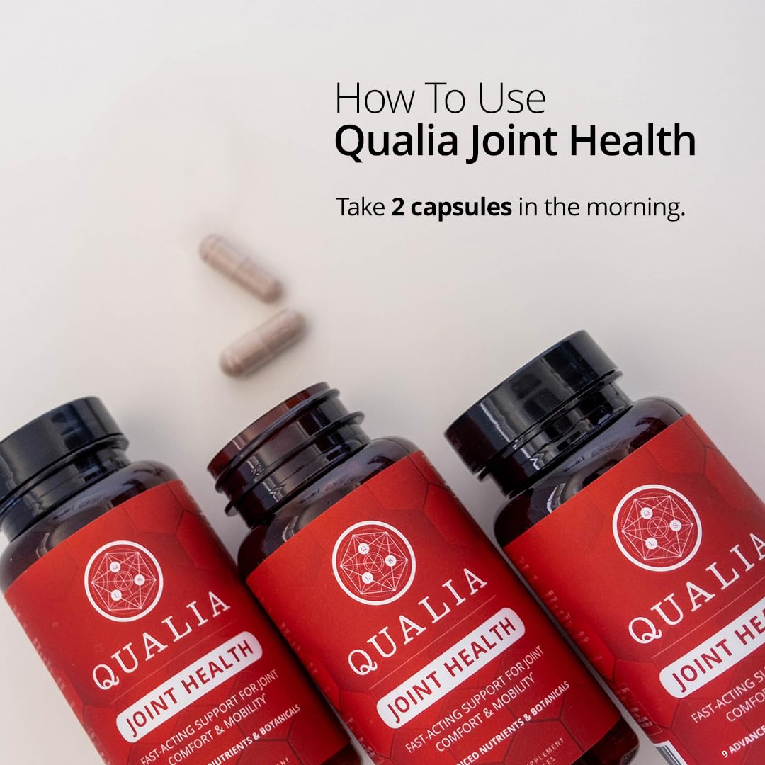 Qualia Joint Health 9 Advanced Joint Health nutrients: denatured Collagen, boswellia, tumeric, Boron, Ginger, L-carnitine. Cartilage Health, Tendon Strength, Healthy Joint Aging (1 Month Supply) - TrustMedUSA