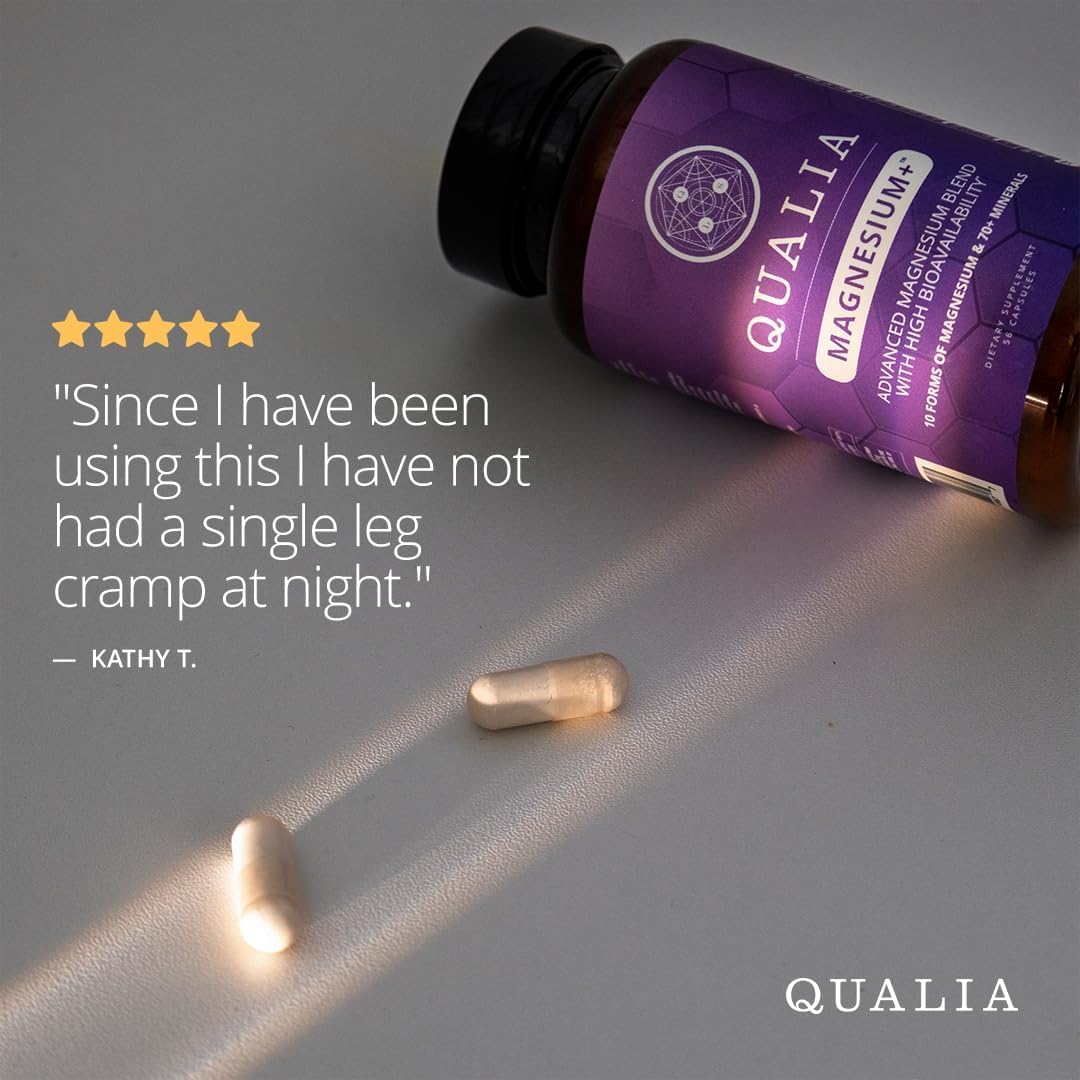 Qualia Magnesium Supplement | 10 Bioavailable Forms, Including Magnesium Glycinate, with 70+ Supporting Minerals, +7 Amino Acids | Doctor-Formulated to Support Sleep, Stress Relief, Heart, Relaxation - TrustMedUSA