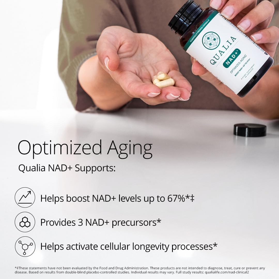 Qualia NAD Supplement — Clinically Proven to Boost NAD+ up to 67%. Optimized Aging, Energy, Focus. Elite Ingredients Nicotinamide Riboside (NIAGEN), Niacin, Niacinamide (1 Month Supply) - Maple Wellness Supplements