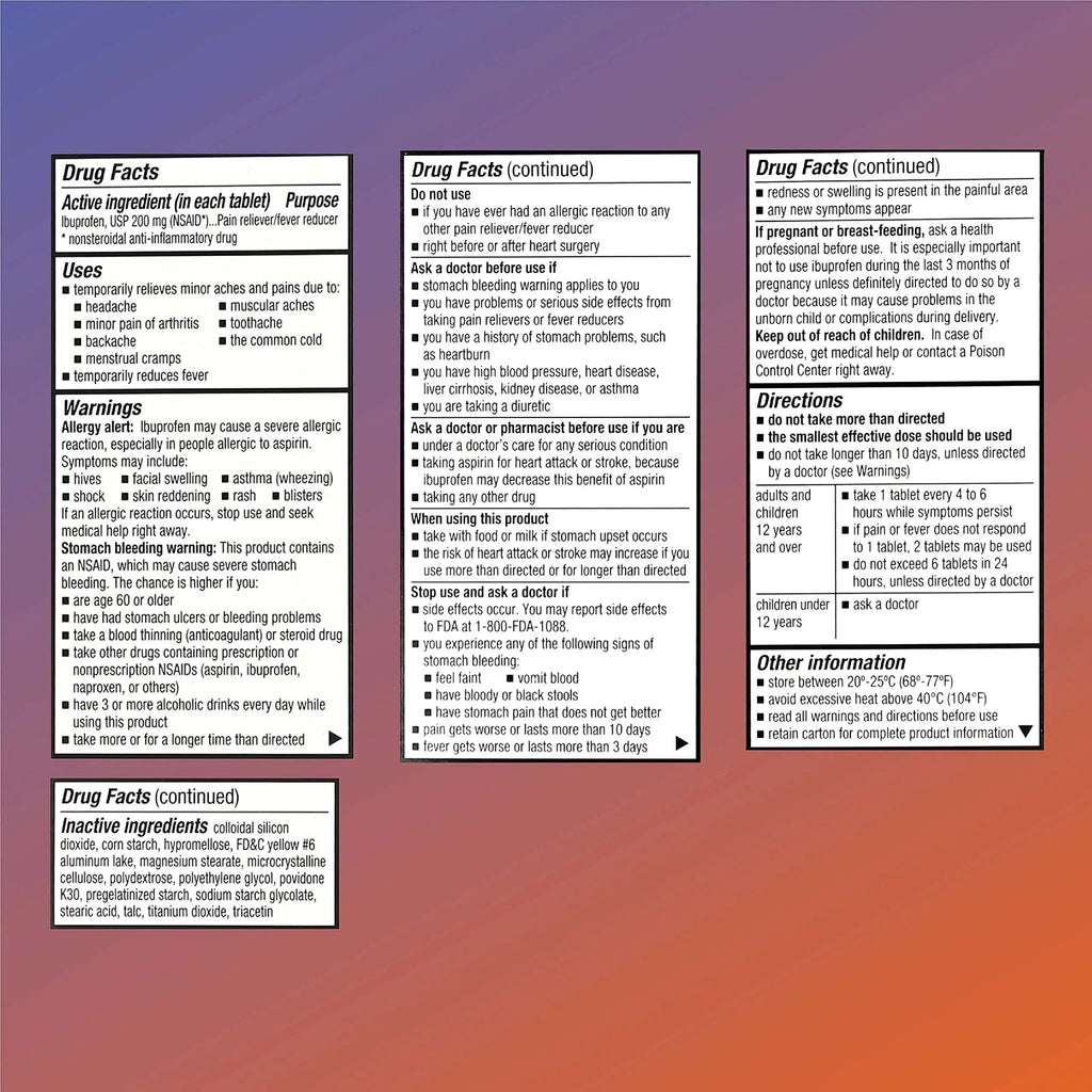 Quality Choice Ibuprofen Tablets, 200 mg, Pain Reliever and Fever Reducer for Arthritis, Toothache, Back Pain, Headache, Body Aches, and More 100 Count of Coated Tablets - TrustMedUSA