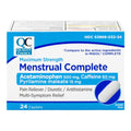Quality Choice Menstrual Complete Max Strength Period Pain Relief, 500 mg of Acetaminophen, 60mg of Caffeine, 15mg of Pyrilamine Maleate, Cramps, Bloating, Headache. 24 Count. - TrustMedUSA