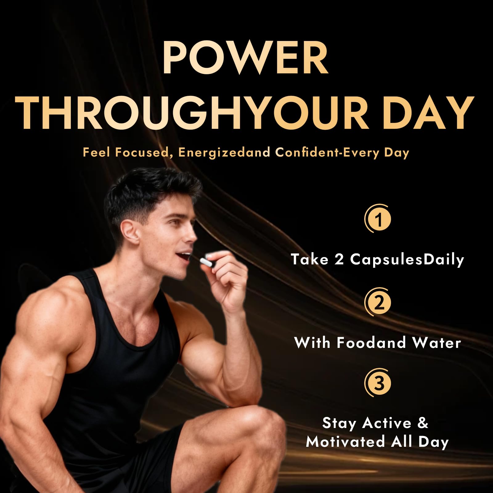 Quantum Gold Performance Capsulas – Daily Energy & Endurance Support Supplement | Boost Motivation & Confidence | 60 Capsules(1PC) - TrustMedUSA