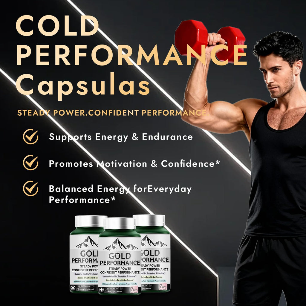 Quantum Gold Performance Capsulas – Daily Energy & Endurance Support Supplement | Boost Motivation & Confidence | 60 Capsules(1PC) - TrustMedUSA