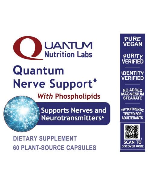 Quantum Nutrition Labs Nerve Support - Nerve Health Supplements, Brain Supplements, Nootropic with Rhodiola Rosea, Brain & Nerve Health - 60 Vegetarian Capsules - TrustMedUSA