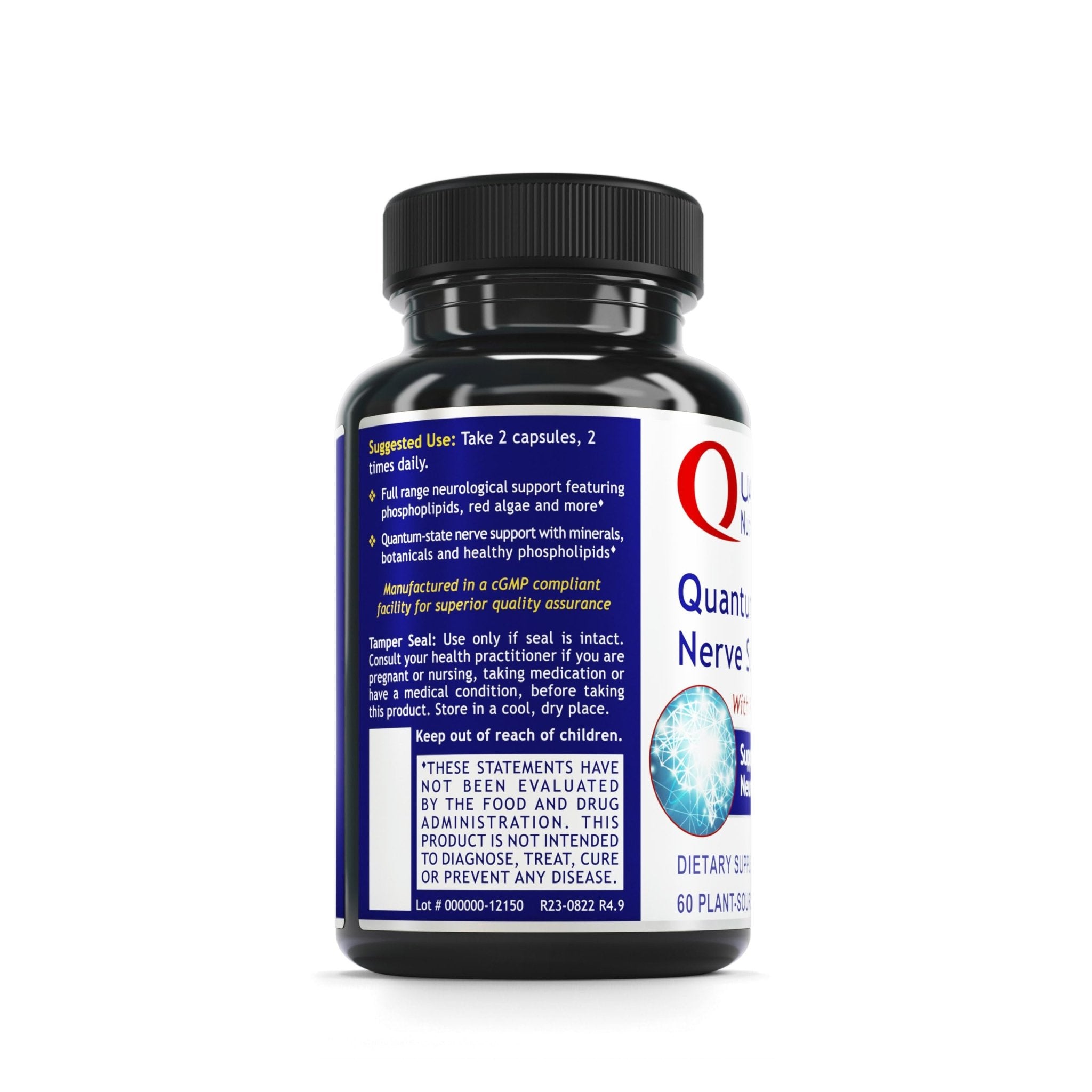 Quantum Nutrition Labs Nerve Support - Nerve Health Supplements, Brain Supplements, Nootropic with Rhodiola Rosea, Brain & Nerve Health - 60 Vegetarian Capsules - TrustMedUSA