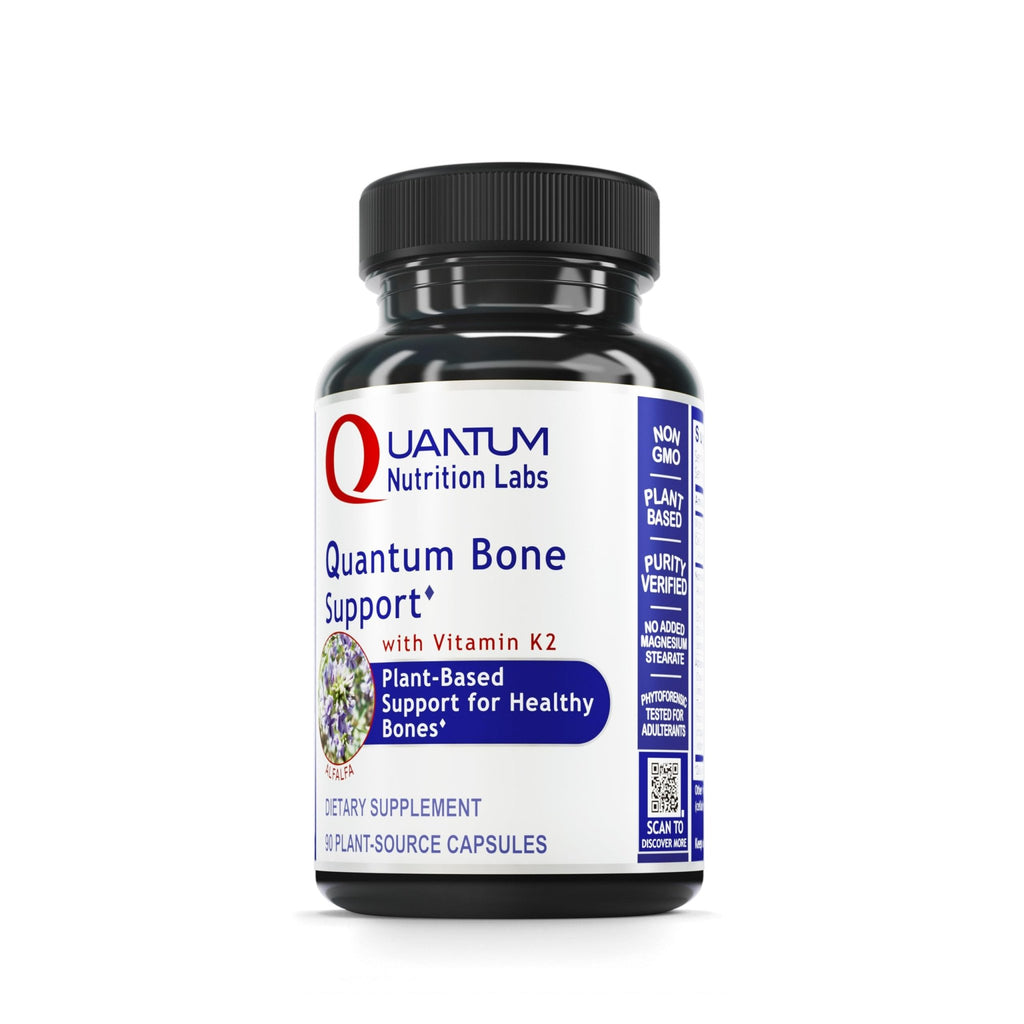Quantum Nutrition Labs Quantum Bone Health - Bone Health Vitamins, Bone Strength Supplement for Women and Men, Organic Calcium Supplement with Fermented Vitamin K2, Bone Health Support - 90 Capsules - TrustMedUSA