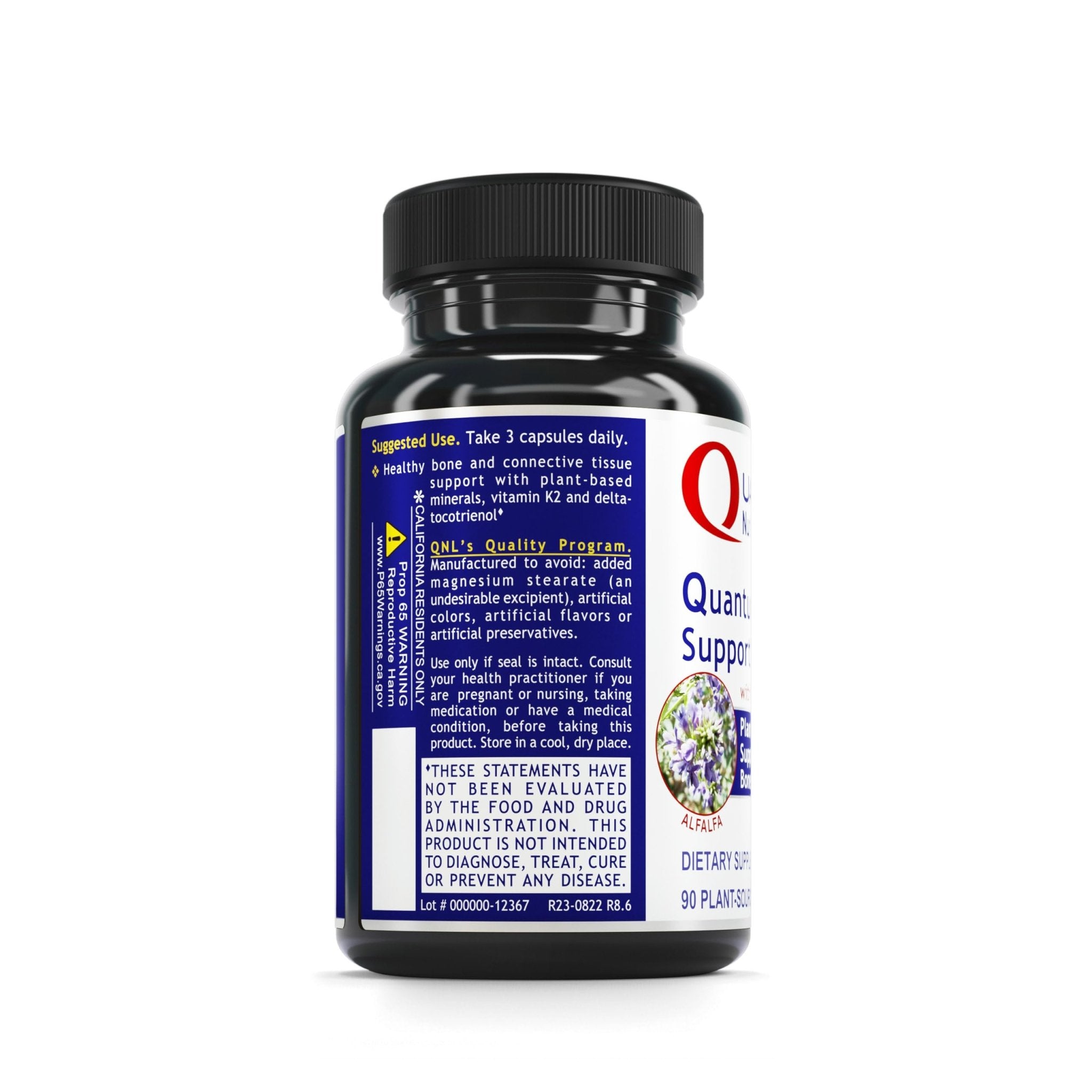 Quantum Nutrition Labs Quantum Bone Health - Bone Health Vitamins, Bone Strength Supplement for Women and Men, Organic Calcium Supplement with Fermented Vitamin K2, Bone Health Support - 90 Capsules - TrustMedUSA