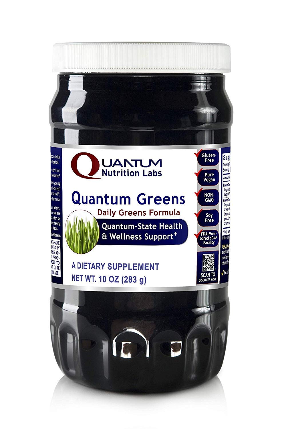 Quantum Nutrition Labs Quantum Organic Greens- Super Greens Powder, Greens Superfood Powder for Drinks, Green Juice, Nutrition Support, Supergreens for Men & Women, Spinach, Alfalfa, Chlorella - 10 oz - TrustMedUSA