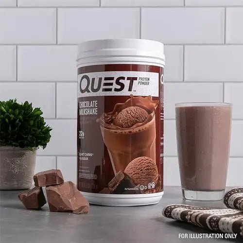 Quest Nutrition Chocolate Milkshake Protein Powder, 22g Protein, 2g Net Carbs, 1g Sugar - TrustMedUSA