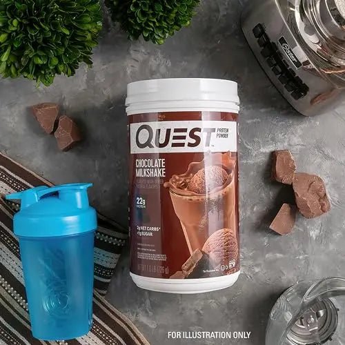 Quest Nutrition Chocolate Milkshake Protein Powder, 22g Protein, 2g Net Carbs, 1g Sugar - TrustMedUSA