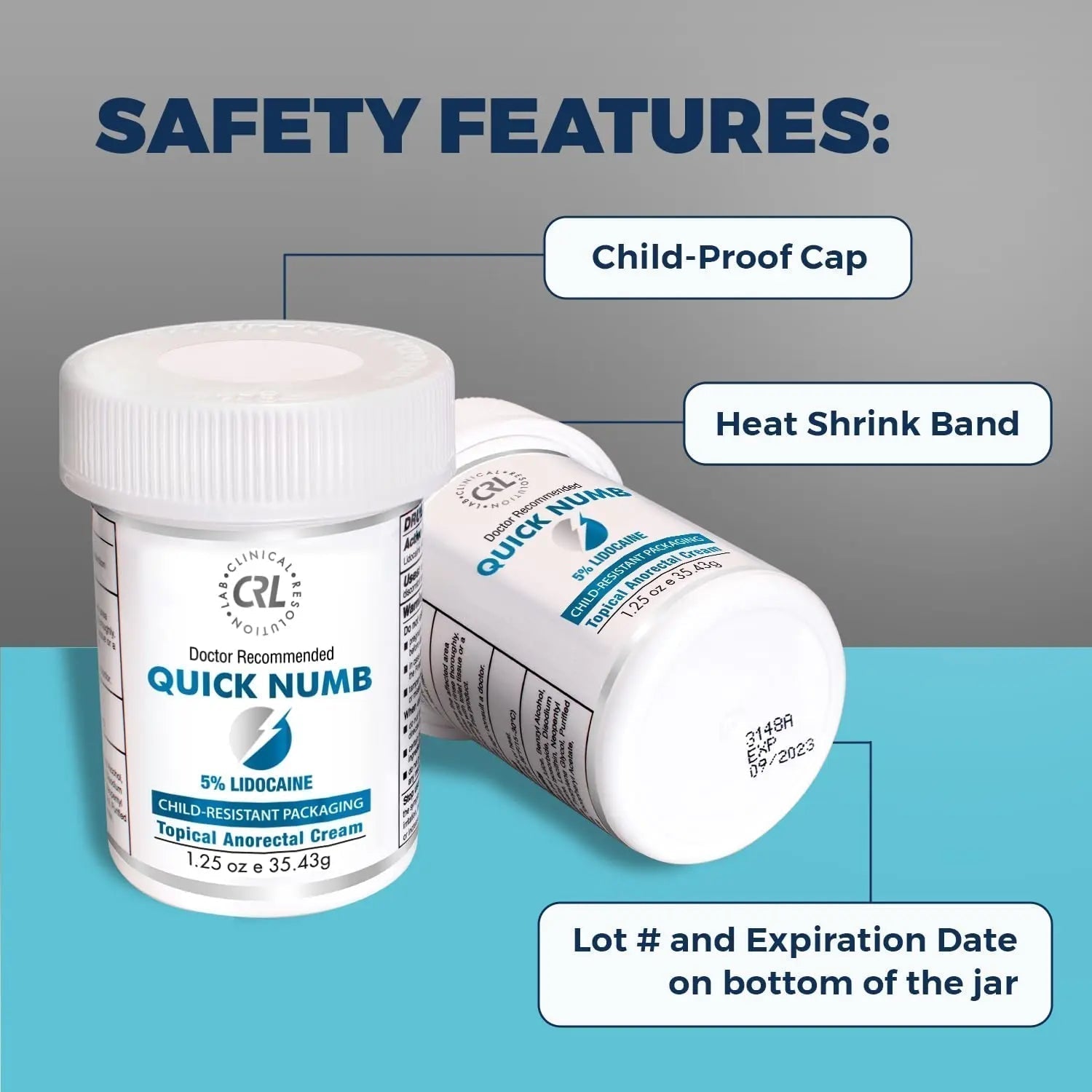 Quick Numb 5% Lidocaine Cream Maximum Strength Liposomal, Fast Itch Burn Pain Relief Cream with Aloe Allantoin Vitamin E, Gentle on Skin Support Healing Hemorrhoid Treatment 1.25 oz - TrustMedUSA