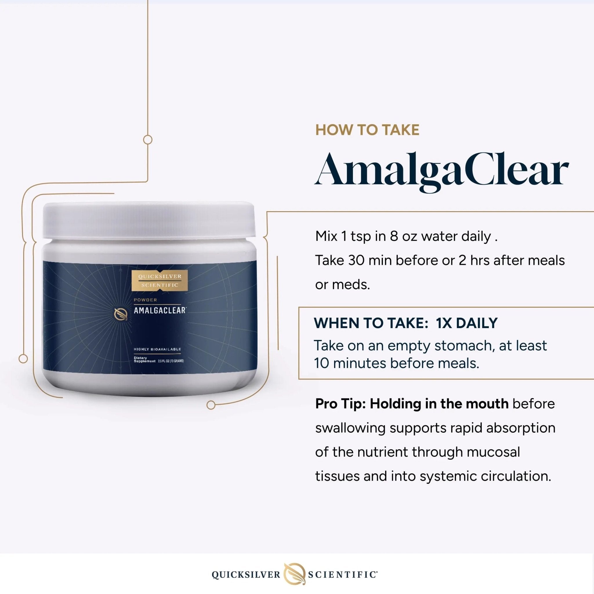 Quicksilver Scientific AmalgaClear - Detox Support with Modified Citrus Pectin & Silica Extract (73g) - TrustMedUSA