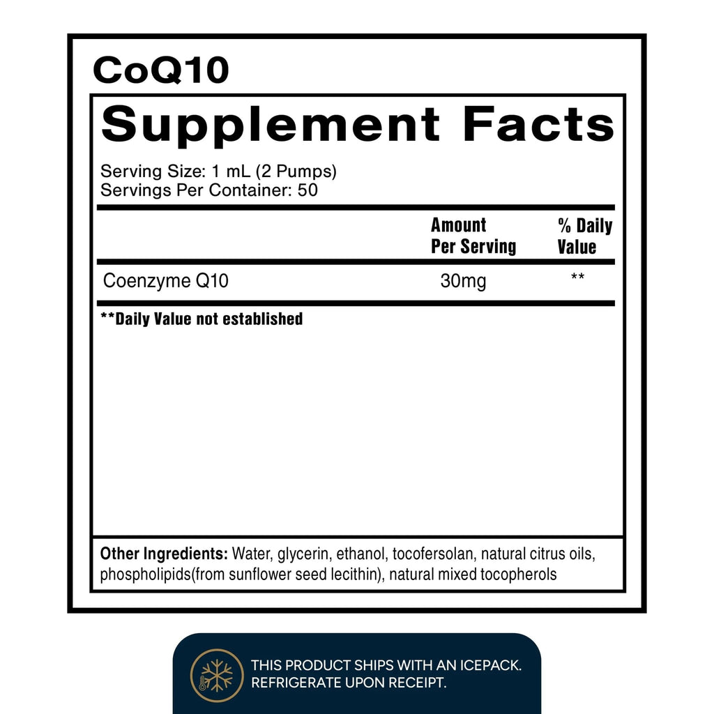 Quicksilver Scientific CoQ10 Nanoemulsion - Liposomal Coenzyme Q10 Cardiovascular Support & Cellular Energy Supplement - Fast Absorbing Liquid (1.7oz / 50ml) - TrustMedUSA