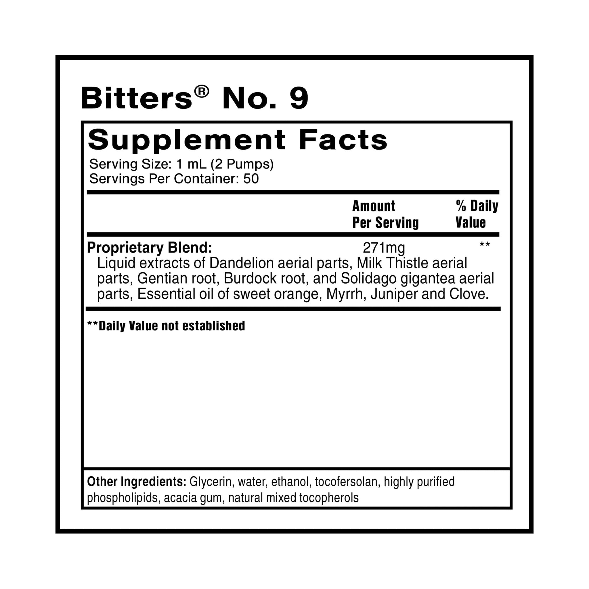 Quicksilver Scientific Dr. Shade's Bitters No. 9 - for Digestion - Fast Acting Liposomal Digestive Bitters with Milk Thistle, Burdock Root & Juniper Essential Oil - Digestive Support (50ml) - TrustMedUSA