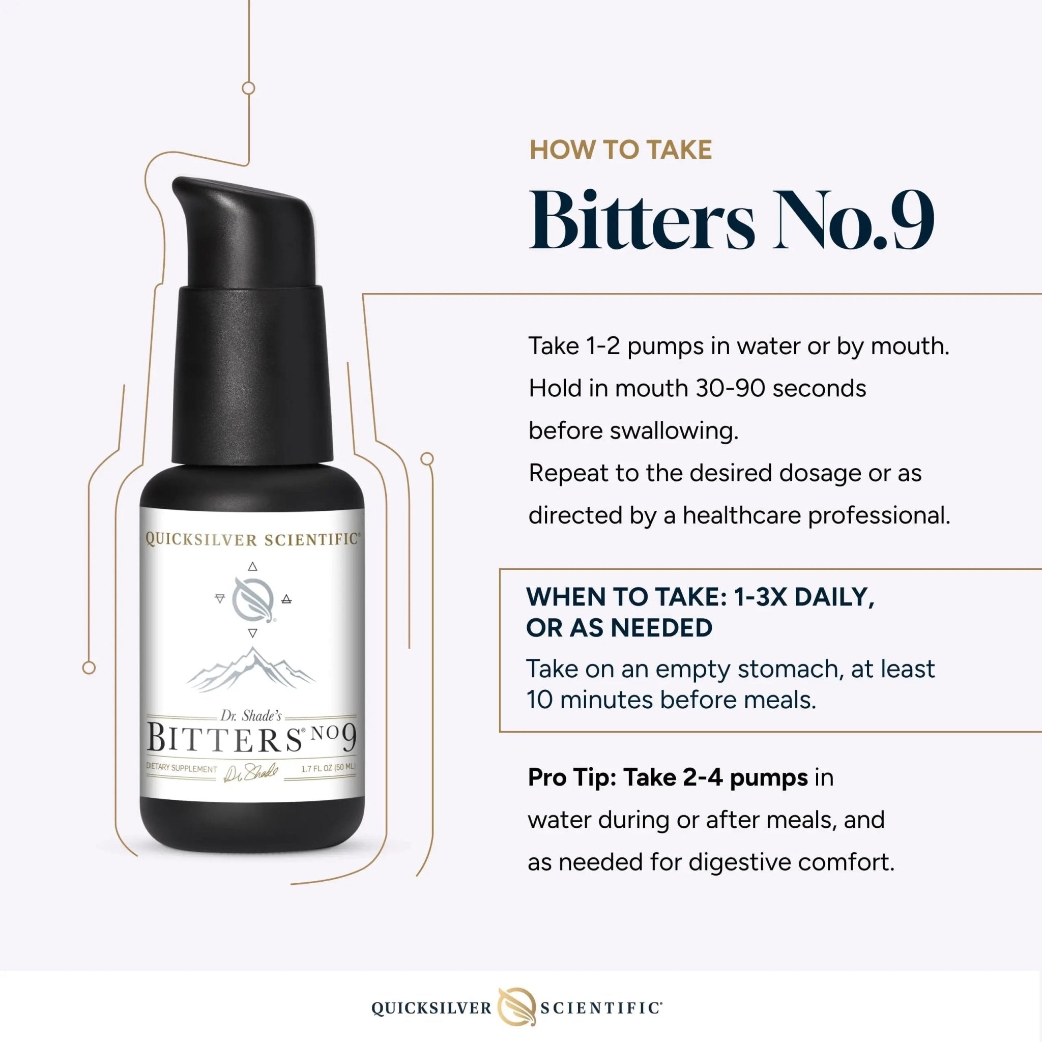 Quicksilver Scientific Dr. Shade's Bitters No. 9 - for Digestion - Fast Acting Liposomal Digestive Bitters with Milk Thistle, Burdock Root & Juniper Essential Oil - Digestive Support (50ml) - TrustMedUSA
