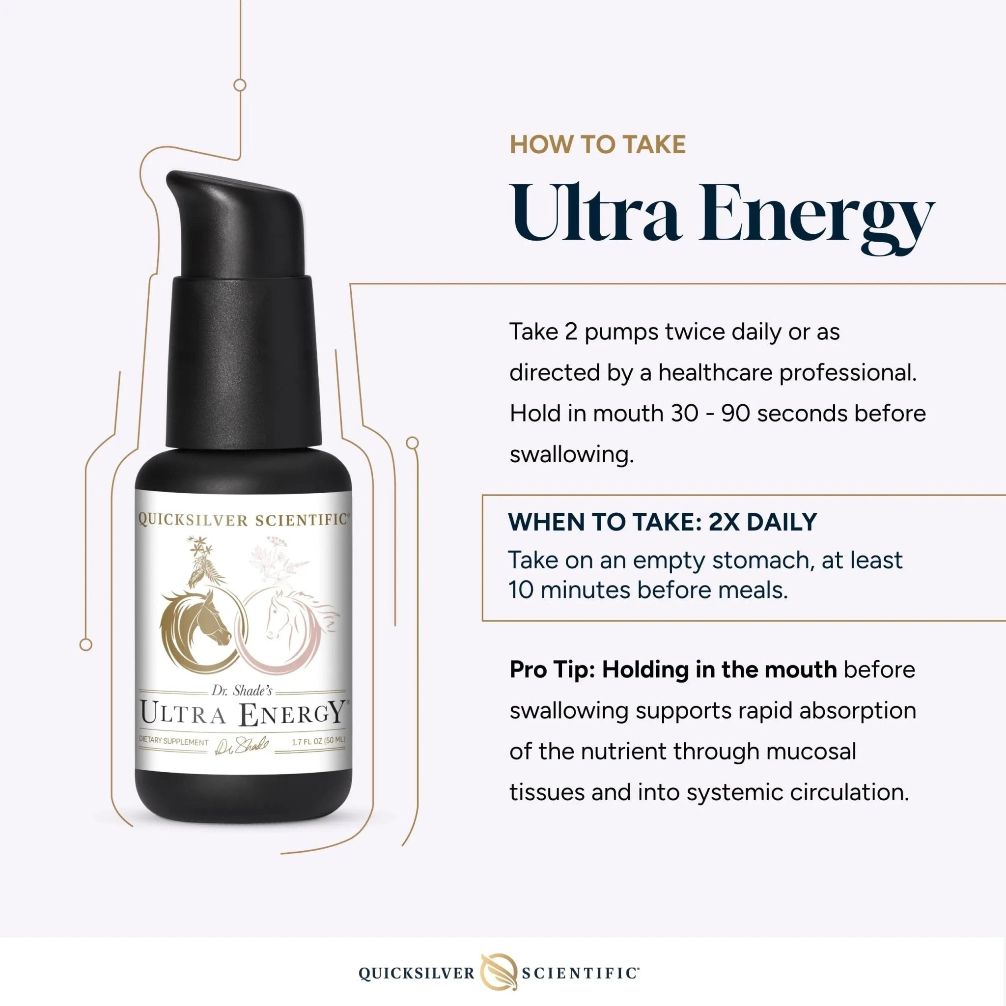 Quicksilver Scientific Dr. Shade's Ultra Energy - Liposomal Adaptogenic Adrenal, Cognitive Support Supplement with Rhodiola, Reishi, Ashwagandha for Women + Men (1.7 fl oz / 50ml) - TrustMedUSA