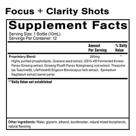 Quicksilver Scientific Focus + Clarity Shots (Box of 12, 10 mL Shots) - TrustMedUSA