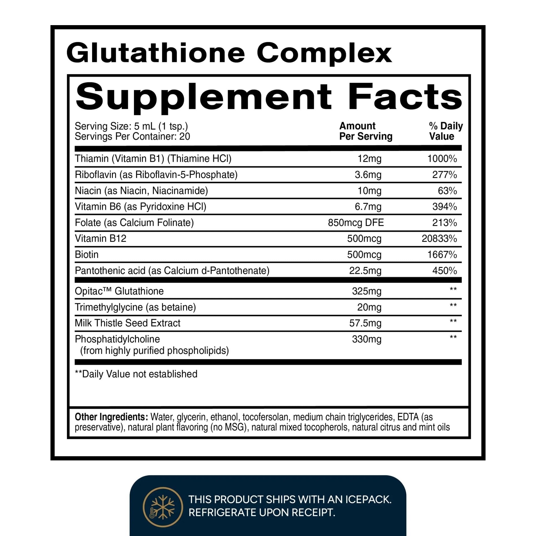Quicksilver Scientific Glutathione Complex - Superior Absorption Antioxidant Supplement with Liquid Glutathione & Milk Thistle - Vitamin B Complex - Supplement for Daily Use (3.38 fl oz) - TrustMedUSA