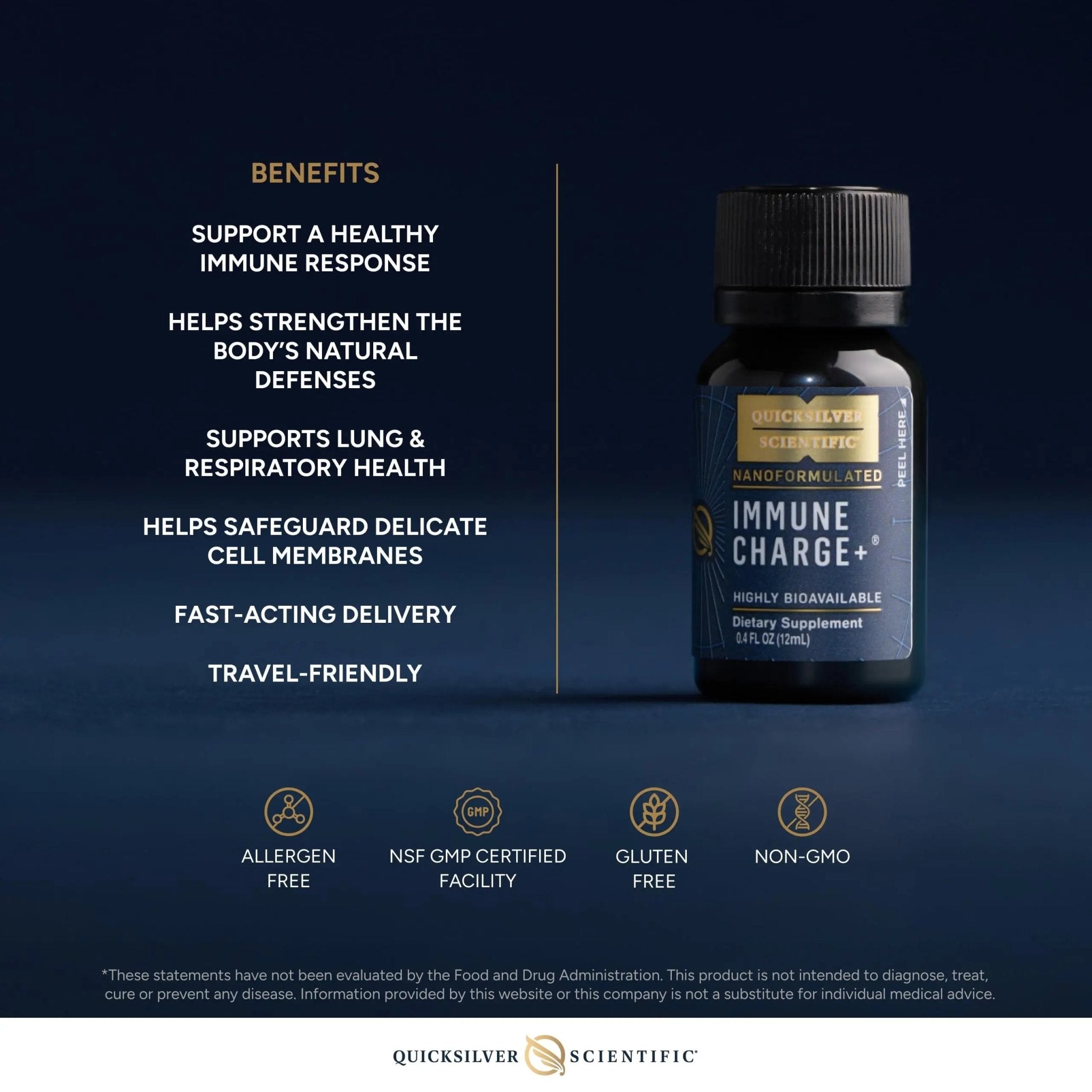 Quicksilver Scientific Immune Charge+ - Portable Wellness with Elderberry, Vitamin C, E, K1, K2, 10,000 IU Vitamin D for Optimal Immune System Support (12 Single Serving Shots) - TrustMedUSA