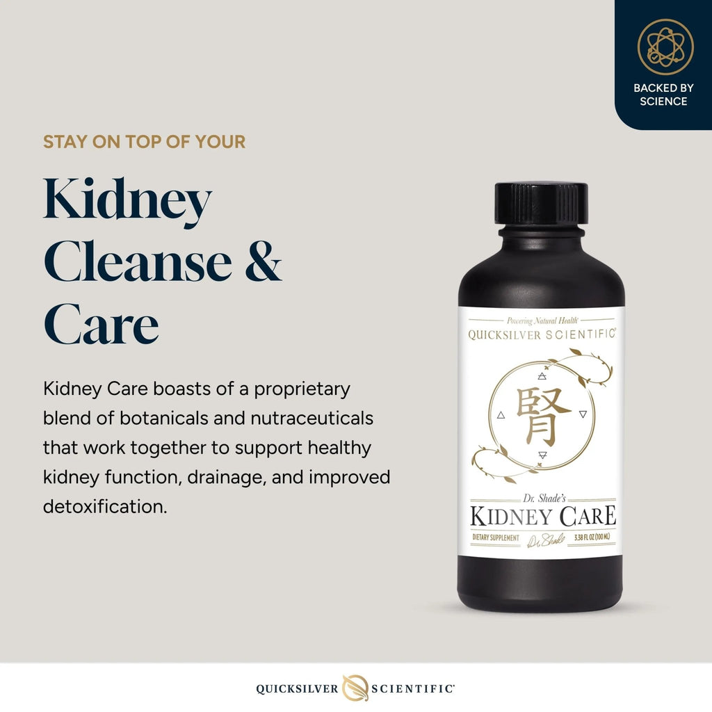Quicksilver Scientific Kidney Care - Kidney Cleanse & Lymphatic Drainage Supplements - Astragaloside IV Extract, Zhu Ling, Goldenrod, Ferulic Acid, He Shou Wu & Dandelion Leaf (3.38oz / 100ml) - TrustMedUSA