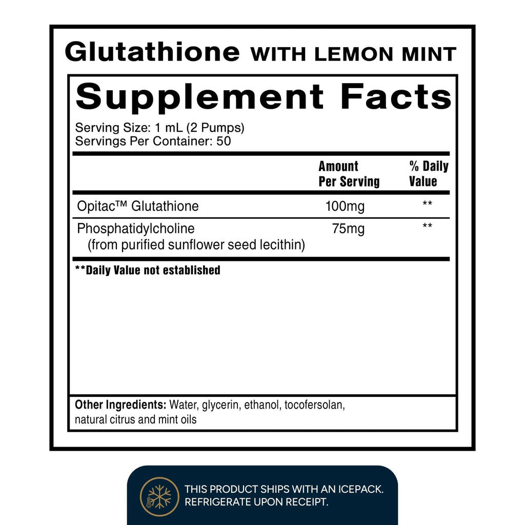 Quicksilver Scientific Liposomal Glutathione - Superior Absorption Oral Glutathione Supplement for Detox & Immune Support - Lemon Mint (1.7 fl oz) - TrustMedUSA