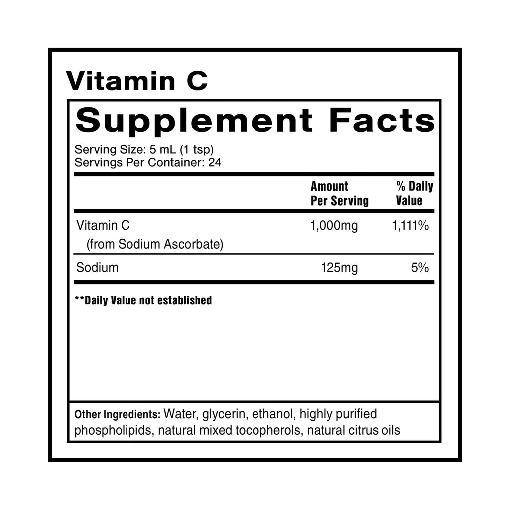 Quicksilver Scientific Liposomal Vitamin C - 1000mg Buffered Liquid Vitamin C Supplement - Immune + Antioxidant Support - Liposomes for Superior Absorption - Vegan + Non-GMO (4oz / 120ml) - TrustMedUSA