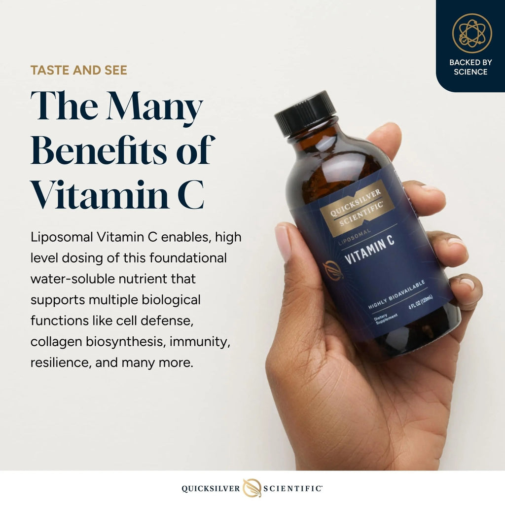 Quicksilver Scientific Liposomal Vitamin C - 1000mg Buffered Liquid Vitamin C Supplement - Immune + Antioxidant Support - Liposomes for Superior Absorption - Vegan + Non-GMO (4oz / 120ml) - TrustMedUSA
