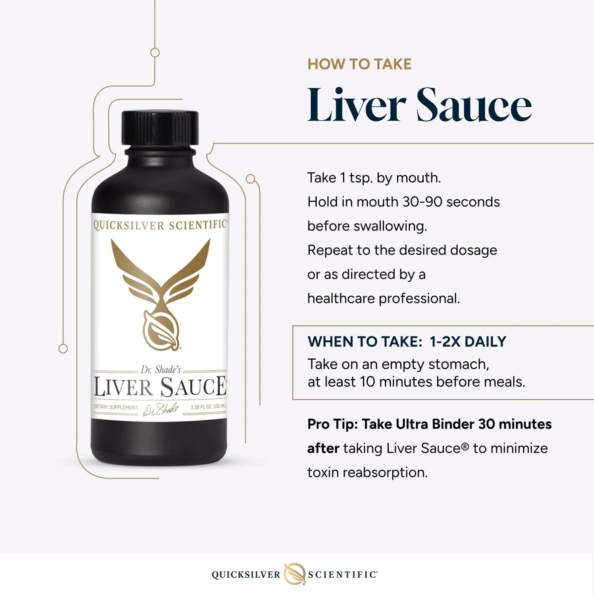 Quicksilver Scientific Liver Sauce - Liposomal Liver Detox with DIM, Quercetin, Lipoic Acid, Milk Thistle and Dandelion Root Supplement - Supports Bile & Toxin Momentum (100 ml / 3.38 oz) - TrustMedUSA