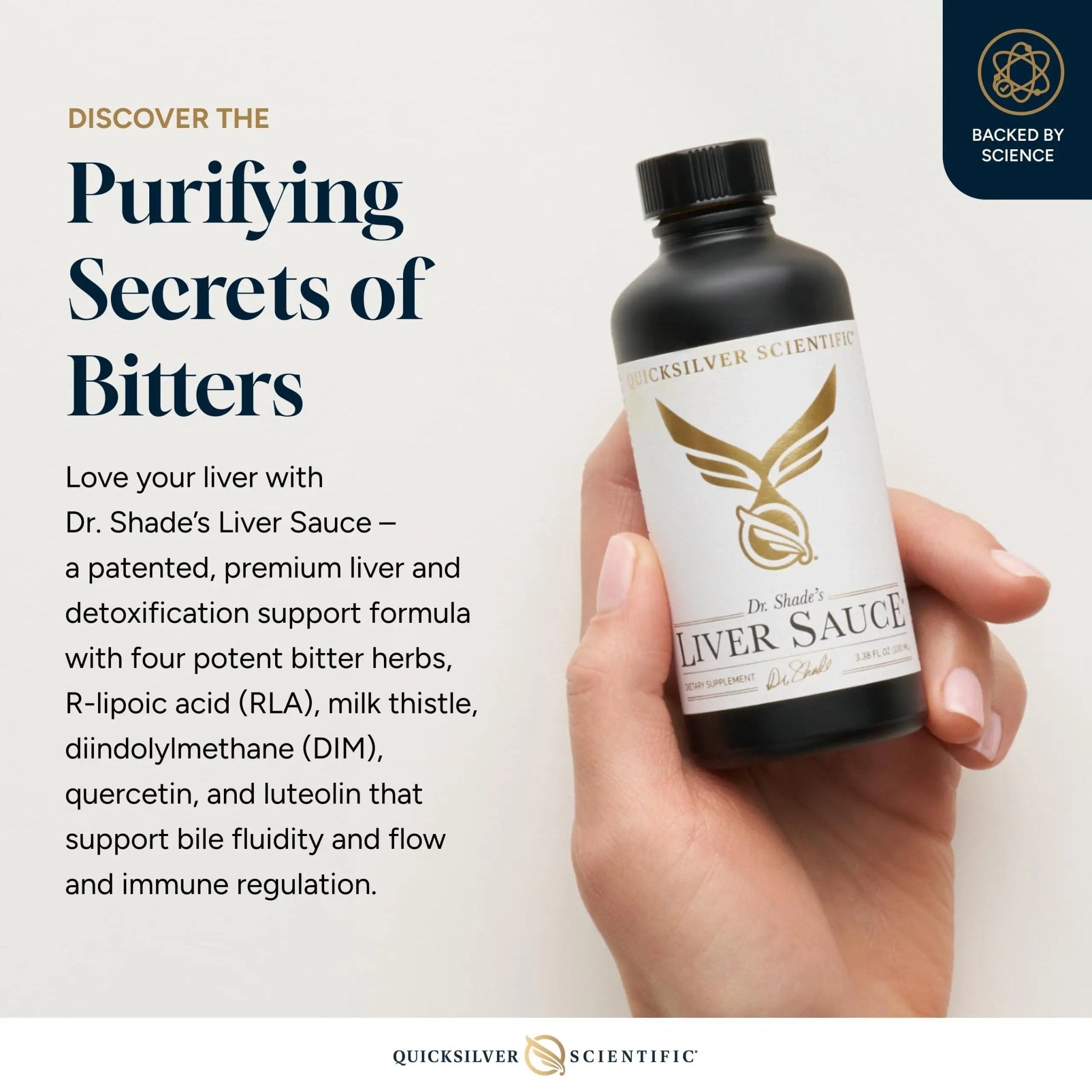 Quicksilver Scientific Liver Sauce - Liposomal Liver Detox with DIM, Quercetin, Lipoic Acid, Milk Thistle and Dandelion Root Supplement - Supports Bile & Toxin Momentum (100 ml / 3.38 oz) - TrustMedUSA