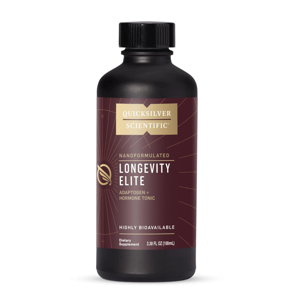 Quicksilver Scientific Longevity Elite - Liposomal Adaptogen + Pregnenolone Tonic - Herbal Supplements Designed for Age Optimization Support While Targeting AMPK, Sirtuins + Telomeres (100ml) - TrustMedUSA