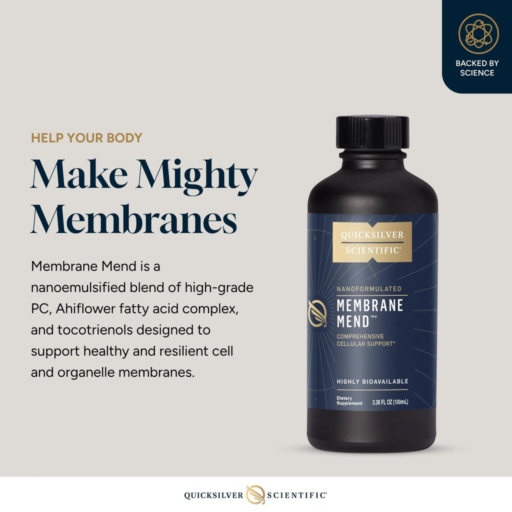 Quicksilver Scientific Membrane Mend - Brain, Cellular & Healthy Aging Support with Phosphatidyl Choline (PC), Vitamin E Tocotrienols, Ahiflower Oil & Astaxanthin Supplements (3.38oz / 100ml) - TrustMedUSA