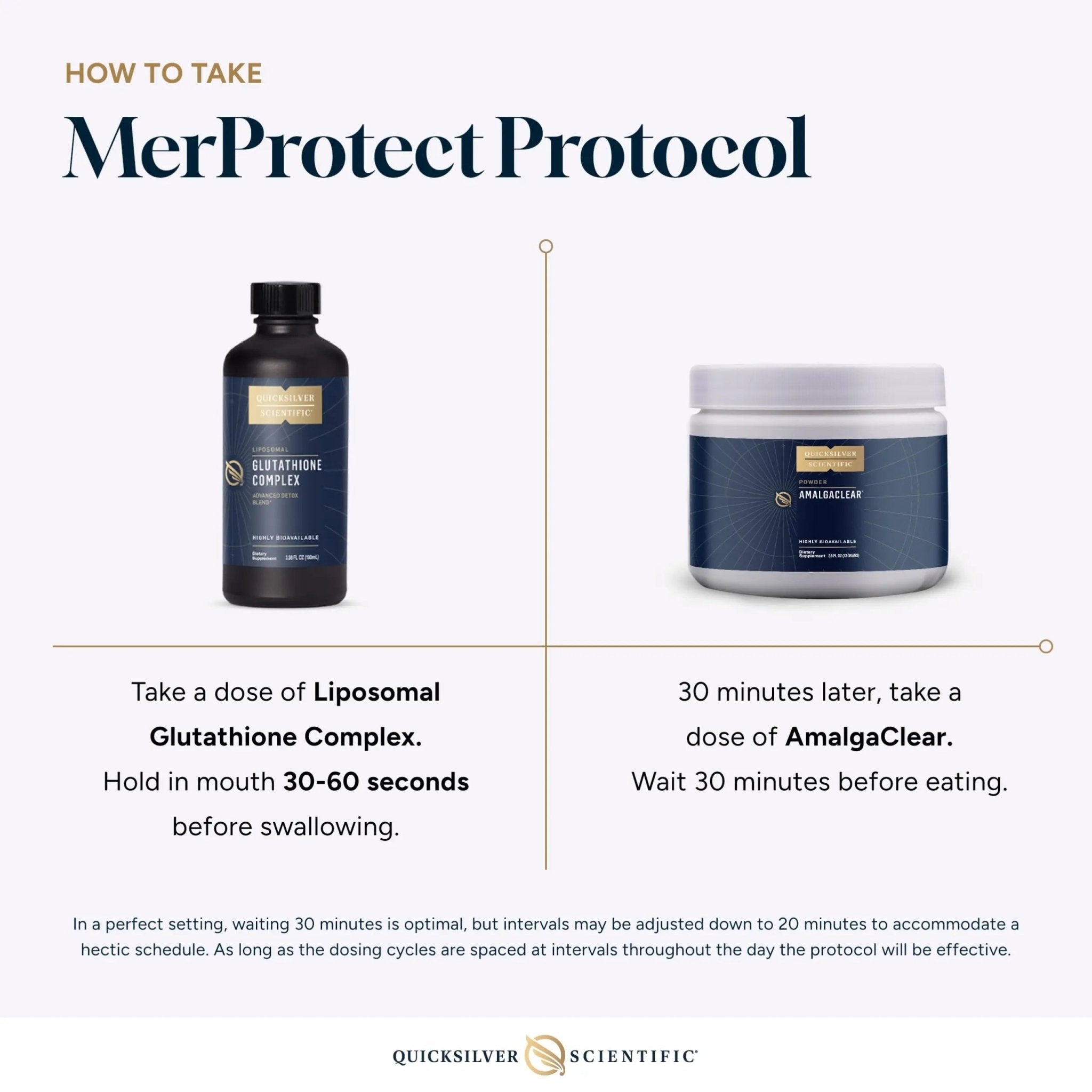 Quicksilver Scientific MerProtect Protocol - 2-Product Liver + GI Cleanse, Liposomal Glutathione Complex Supplement, Cleansing Support with Milk Thistle (2 Piece Kit with Program) - TrustMedUSA