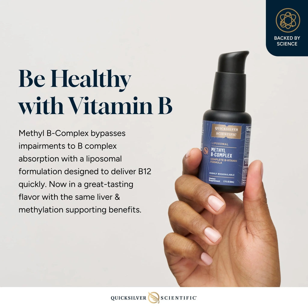 Quicksilver Scientific Methyl B Complex - Liquid Vitamin with Superior Liposomal Absorption of Vitamin B12, Folate, Vitamin B6, Riboflavin, Biotin, Pantothenic Acid, Vitamin B1, Niacin (50 ml) - TrustMedUSA