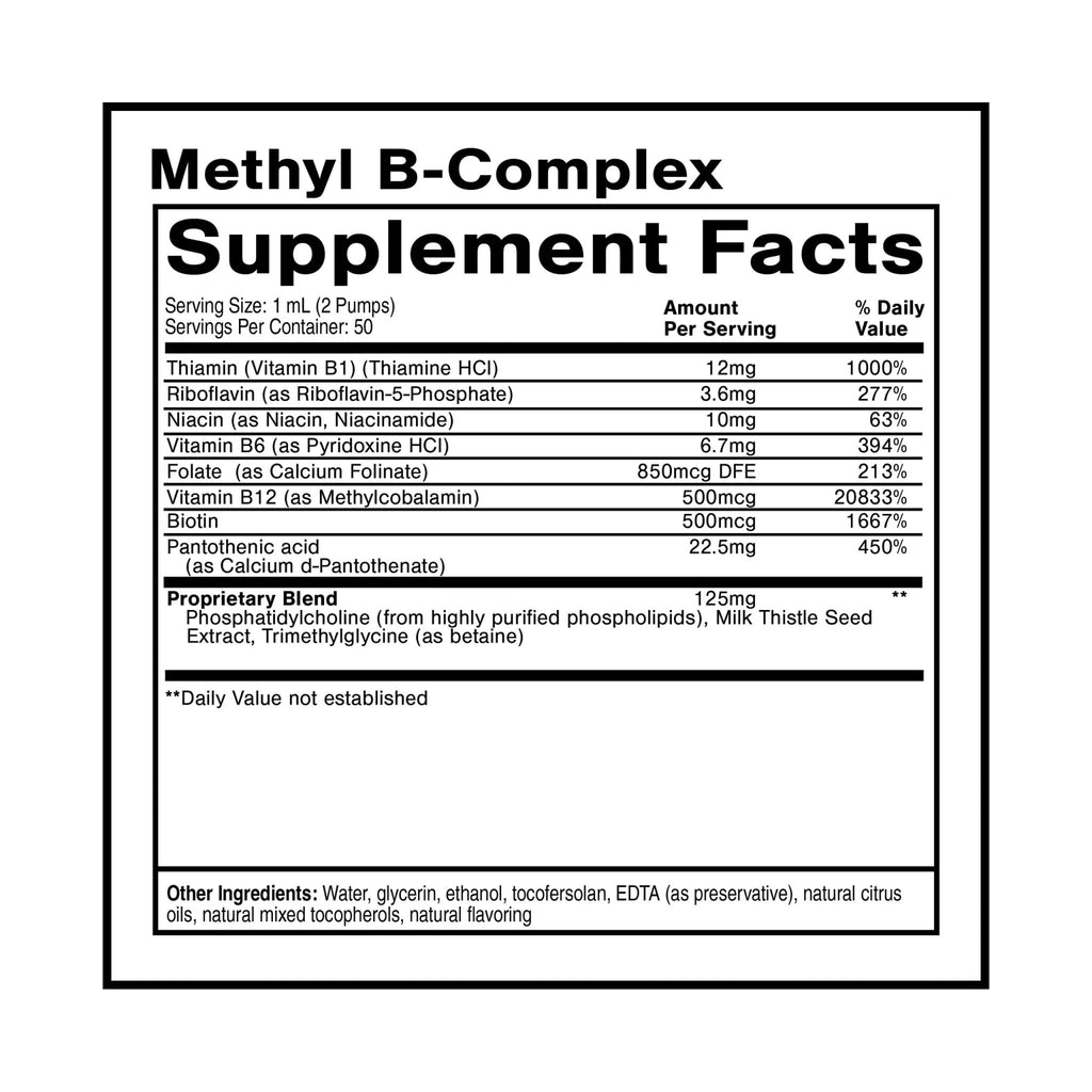 Quicksilver Scientific Methyl B Complex - Liquid Vitamin with Superior Liposomal Absorption of Vitamin B12, Folate, Vitamin B6, Riboflavin, Biotin, Pantothenic Acid, Vitamin B1, Niacin (50 ml) - TrustMedUSA
