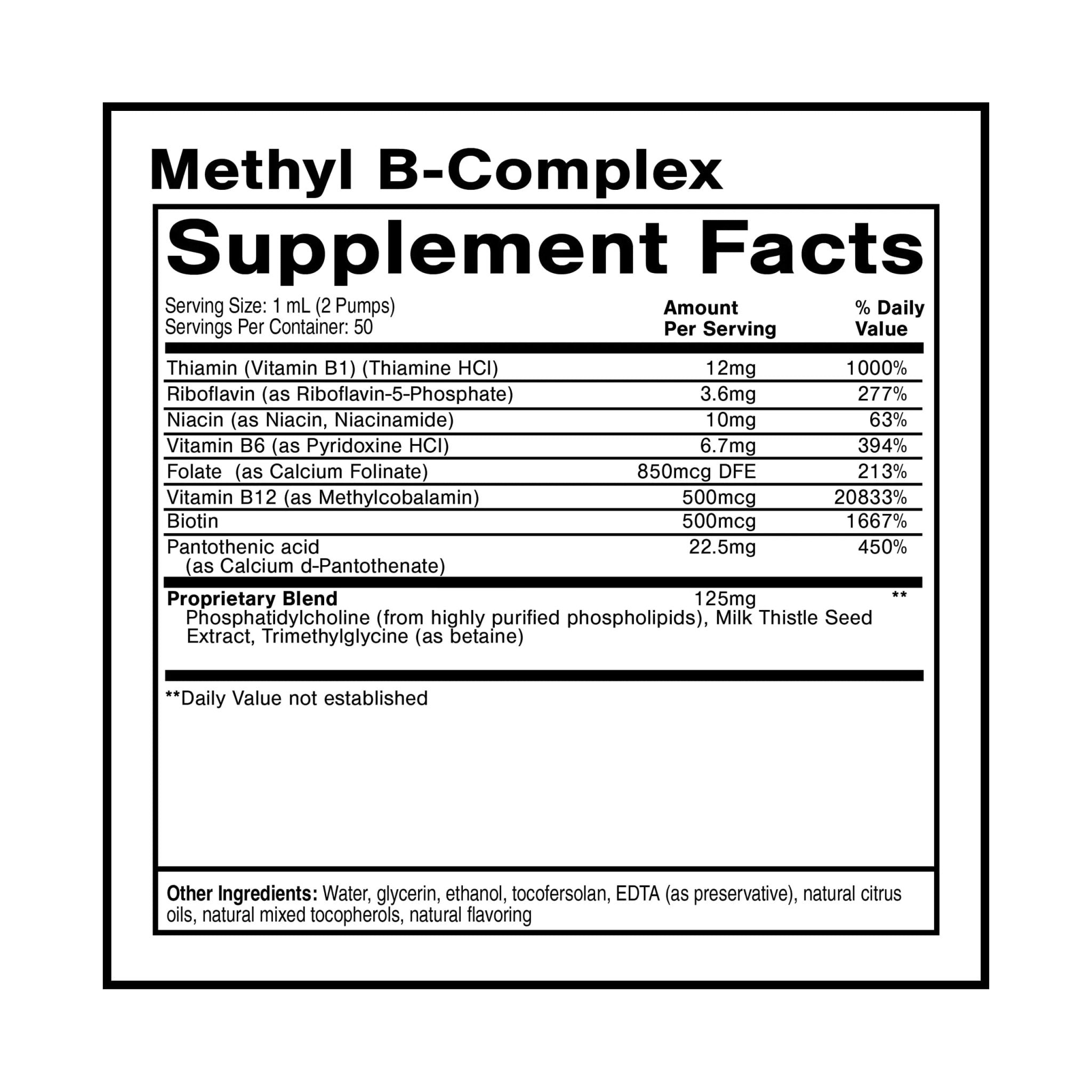 Quicksilver Scientific Methyl B Complex - Liquid Vitamin with Superior Liposomal Absorption of Vitamin B12, Folate, Vitamin B6, Riboflavin, Biotin, Pantothenic Acid, Vitamin B1, Niacin (50 ml) - TrustMedUSA