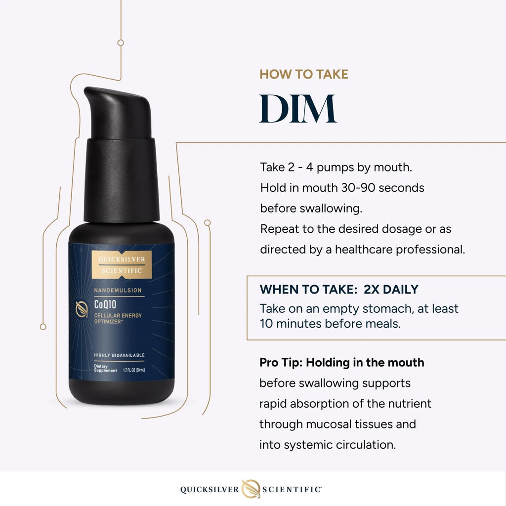Quicksilver Scientific Nanoemulsified DIM - Liposomal DIM Supplement to Support Healthy Hormone Balance for Women & Men - Soy-Free Detox & Immune Support (1.7oz / 50ml) - TrustMedUSA