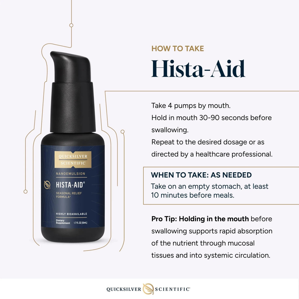 Quicksilver Scientific Nanoemulsified Hista-Aid - Flavonoids to Help Maintain Healthy Histamine Levels - Liposomal Vitamin C, DIM, Luteolin & Quercetin Liquid (50ml) - TrustMedUSA