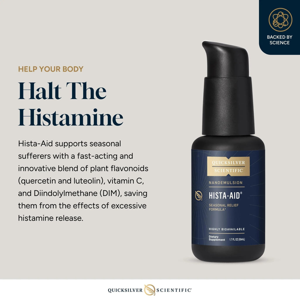 Quicksilver Scientific Nanoemulsified Hista-Aid - Flavonoids to Help Maintain Healthy Histamine Levels - Liposomal Vitamin C, DIM, Luteolin & Quercetin Liquid (50ml) - TrustMedUSA
