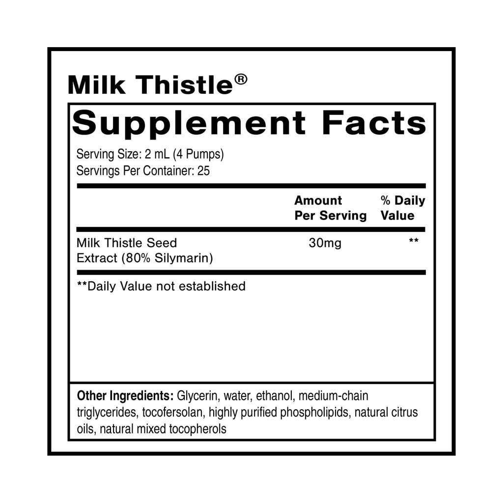 Quicksilver Scientific Nanoemulsified Milk Thistle - Silymarin Liquid with Liposome Delivery System - Immune, Detox + Liver Cleanse Support (1.7oz / 50ml) - TrustMedUSA