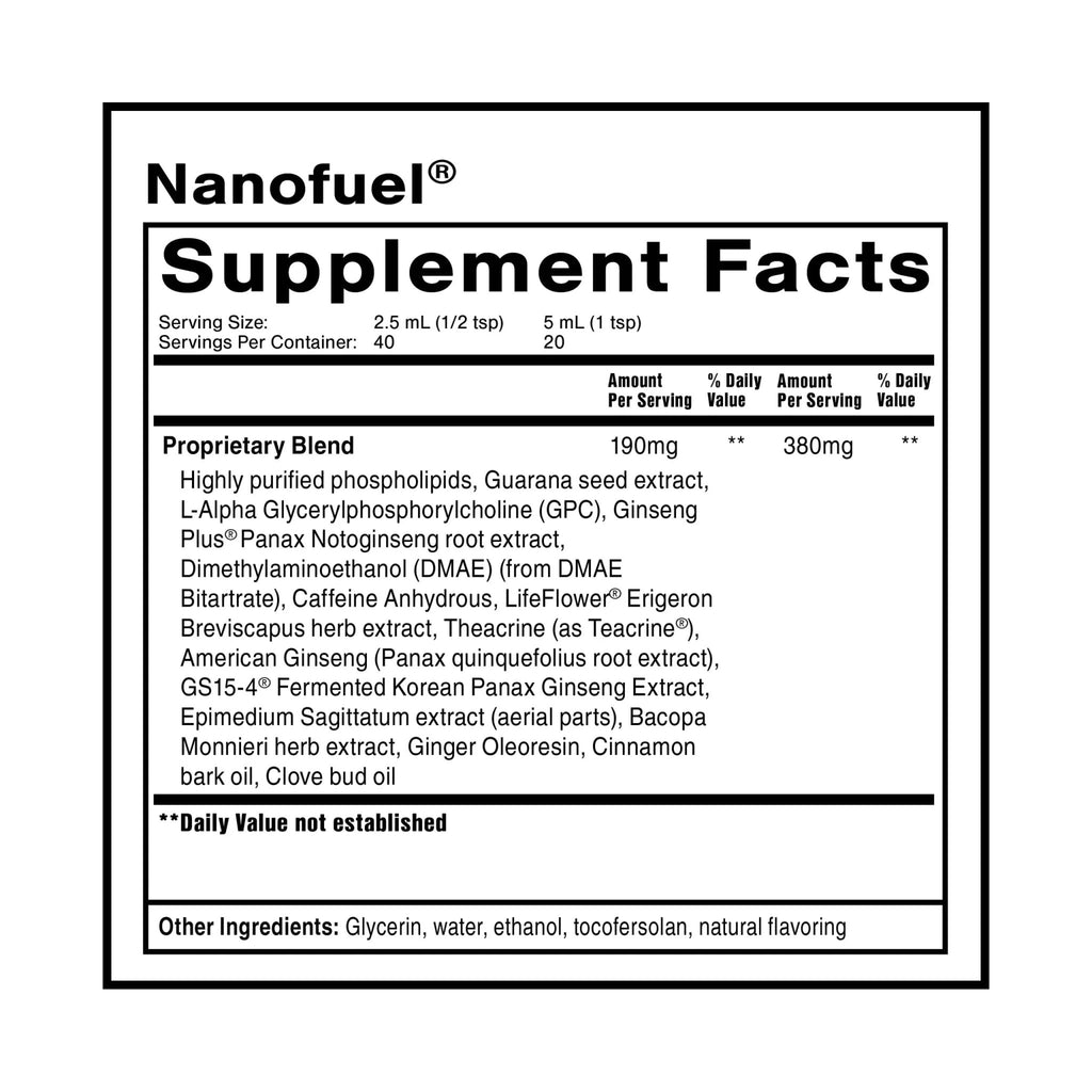Quicksilver Scientific NanoFuel - Energy Support - Nootropic Formula Designed to Support Focus + Productivity (3.38oz / 100ml) - TrustMedUSA