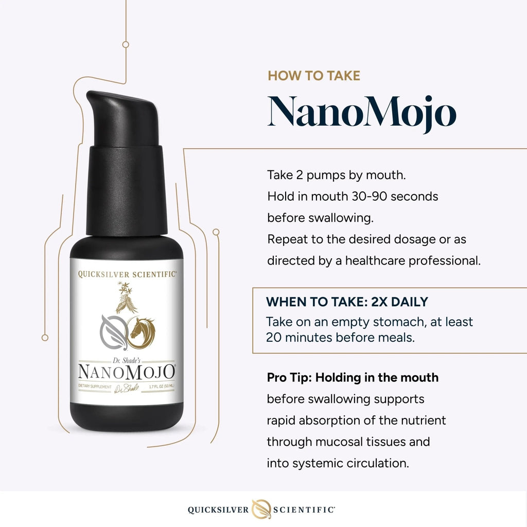 Quicksilver Scientific NanoMojo - Male-Specific Endurance Elixir & Energy Boost Support - 19 Herbs Including Epimedium for Men, Rhodiola Extract, Herbal Ginseng, and Adaptogenic Herbs (1.7oz / 50ml) - TrustMedUSA