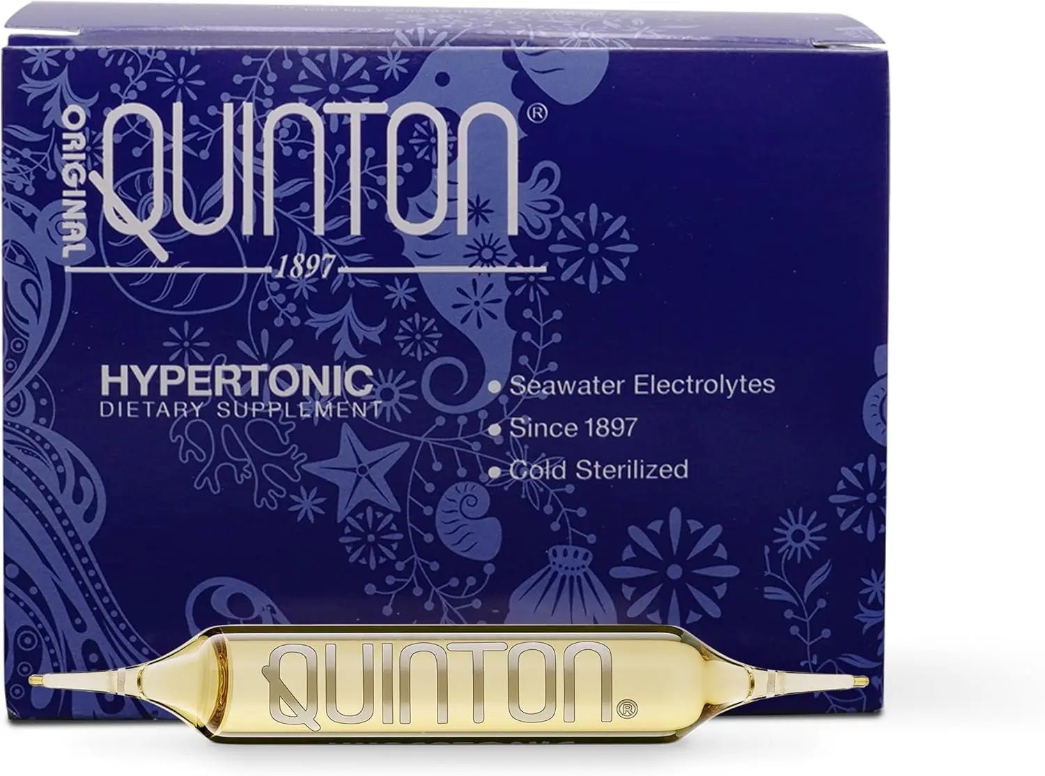 Quicksilver Scientific Original Quinton Hypertonic Solution - Sea Water Hydration - Liquid Minerals with Electrolytes for Muscle Recovery, Stamina+Mineral Replenishment (30 Single Serving Glass Vials) - TrustMedUSA