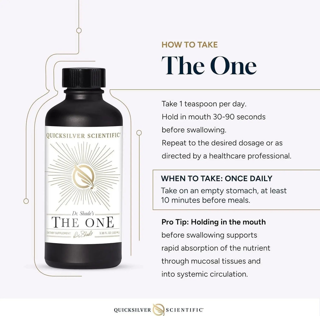 Quicksilver Scientific The ONE Mitochondrial Elixir - Mitochondria Supplement to Support Cellular Health with Phosphatidylcholine, Resveratrol, Reishi Mushroom & CoQ10 Liquid (3.38 Fl oz / 100ml) - TrustMedUSA