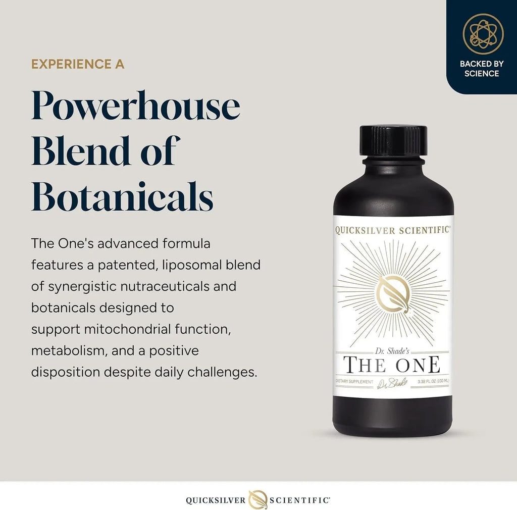 Quicksilver Scientific The ONE Mitochondrial Elixir - Mitochondria Supplement to Support Cellular Health with Phosphatidylcholine, Resveratrol, Reishi Mushroom & CoQ10 Liquid (3.38 Fl oz / 100ml) - TrustMedUSA